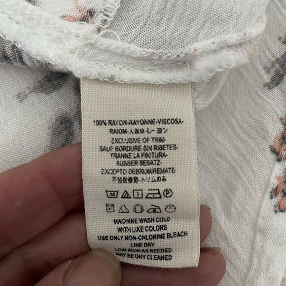 Free People Dress XS Mini Floral Gardenia Swing Tunic Boho Flowy Cottagecore - Picture 12 of 12